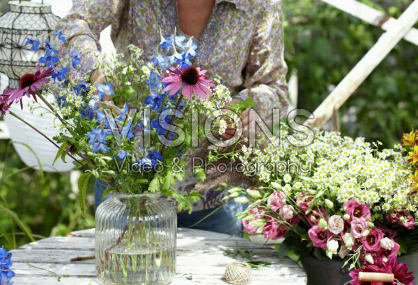 Making summer bouquet Making summer bouquet