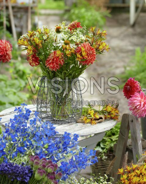 Making summer bouquet Making summer bouquet