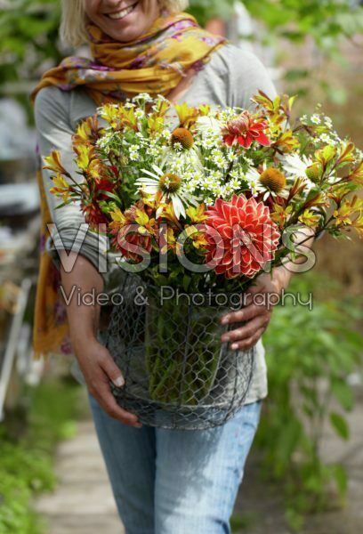 Making summer bouquet Making summer bouquet