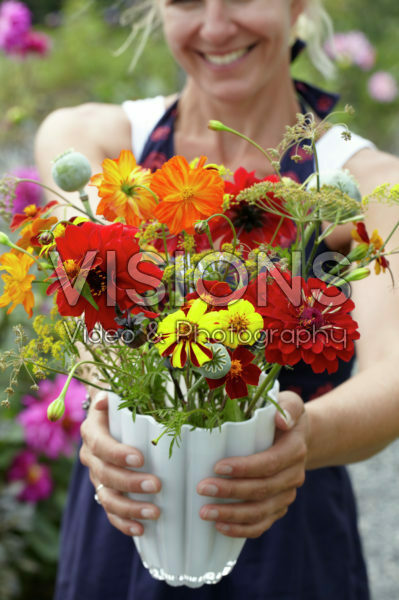 Making summer bouquet Making summer bouquet