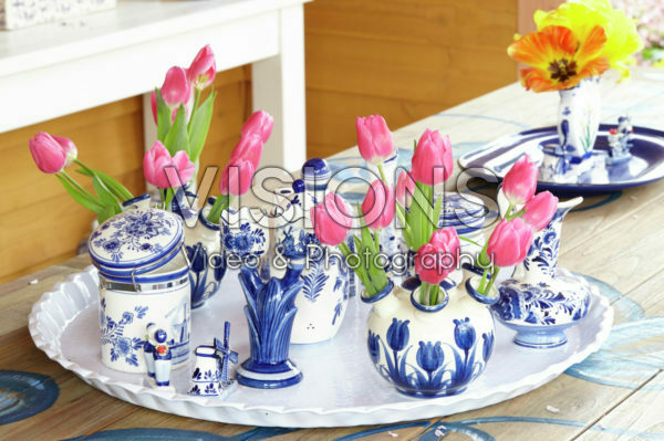 Tulips in vases Tulips in vases