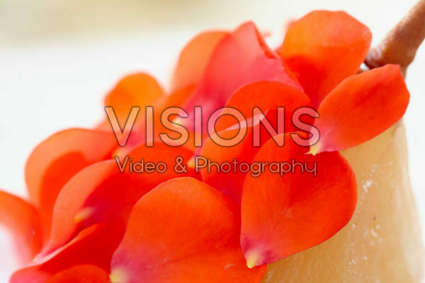 Poached pear with rose petals Poached pear with rose petals