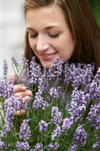 Lady with Lavandula angustifolia Lady with Lavandula angustifolia
