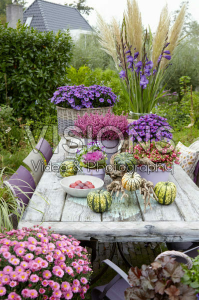 Decorated garden table Decorated garden table