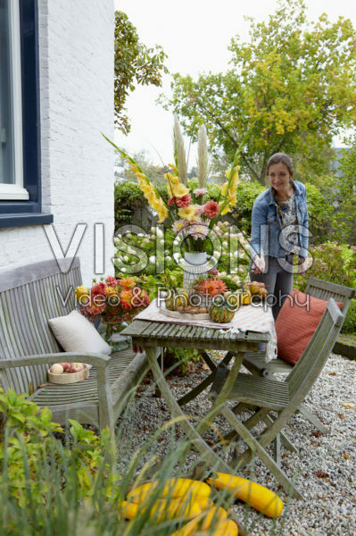 Decorated garden table Decorated garden table