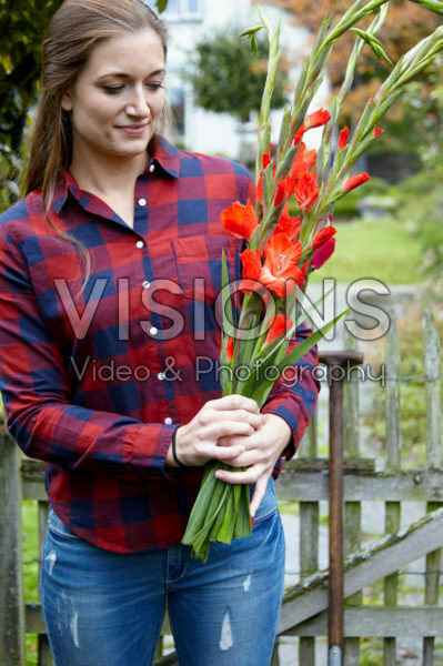 Lady with Gladiolus Lady with Gladiolus
