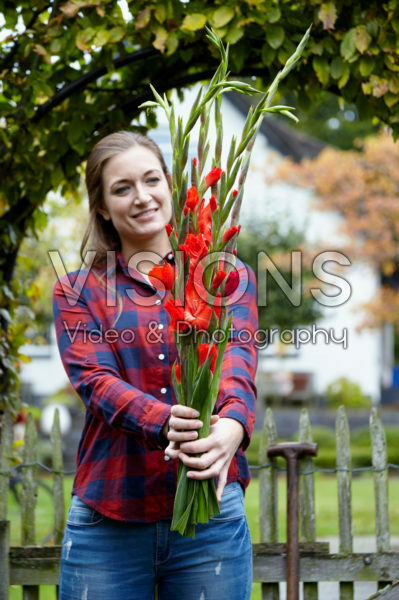 Lady with Gladiolus Lady with Gladiolus