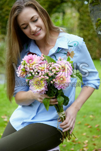 Lady with Dahlias Lady with Dahlias