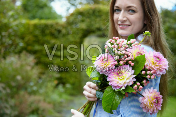 Lady with Dahlias Lady with Dahlias