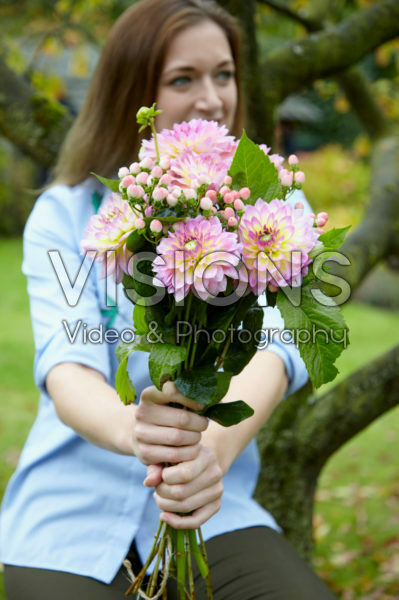 Lady with Dahlias Lady with Dahlias