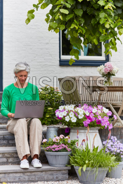 Lady working on laptop Lady working on laptop