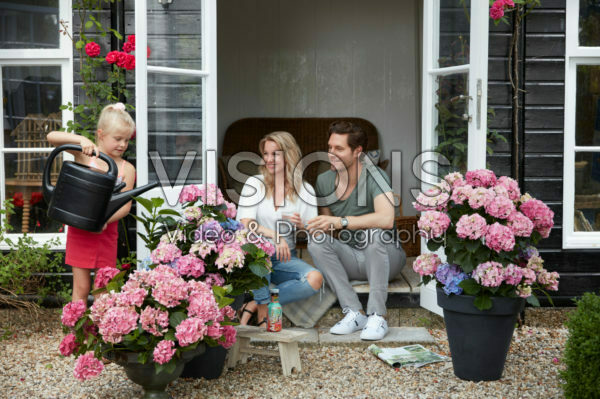 Family enjoying garden Family enjoying garden