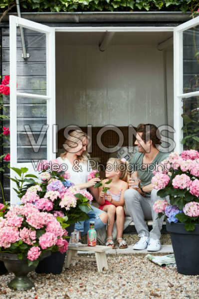 Family enjoying garden Family enjoying garden