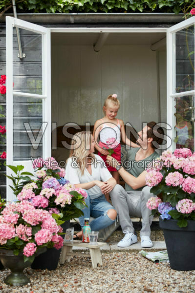 Family enjoying garden Family enjoying garden