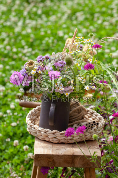 Vase with summer flowers Vase with summer flowers