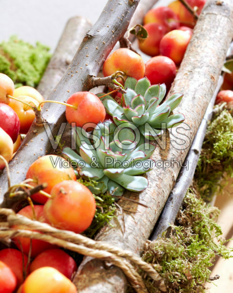 Arrangement with crab apples Arrangement with crab apples